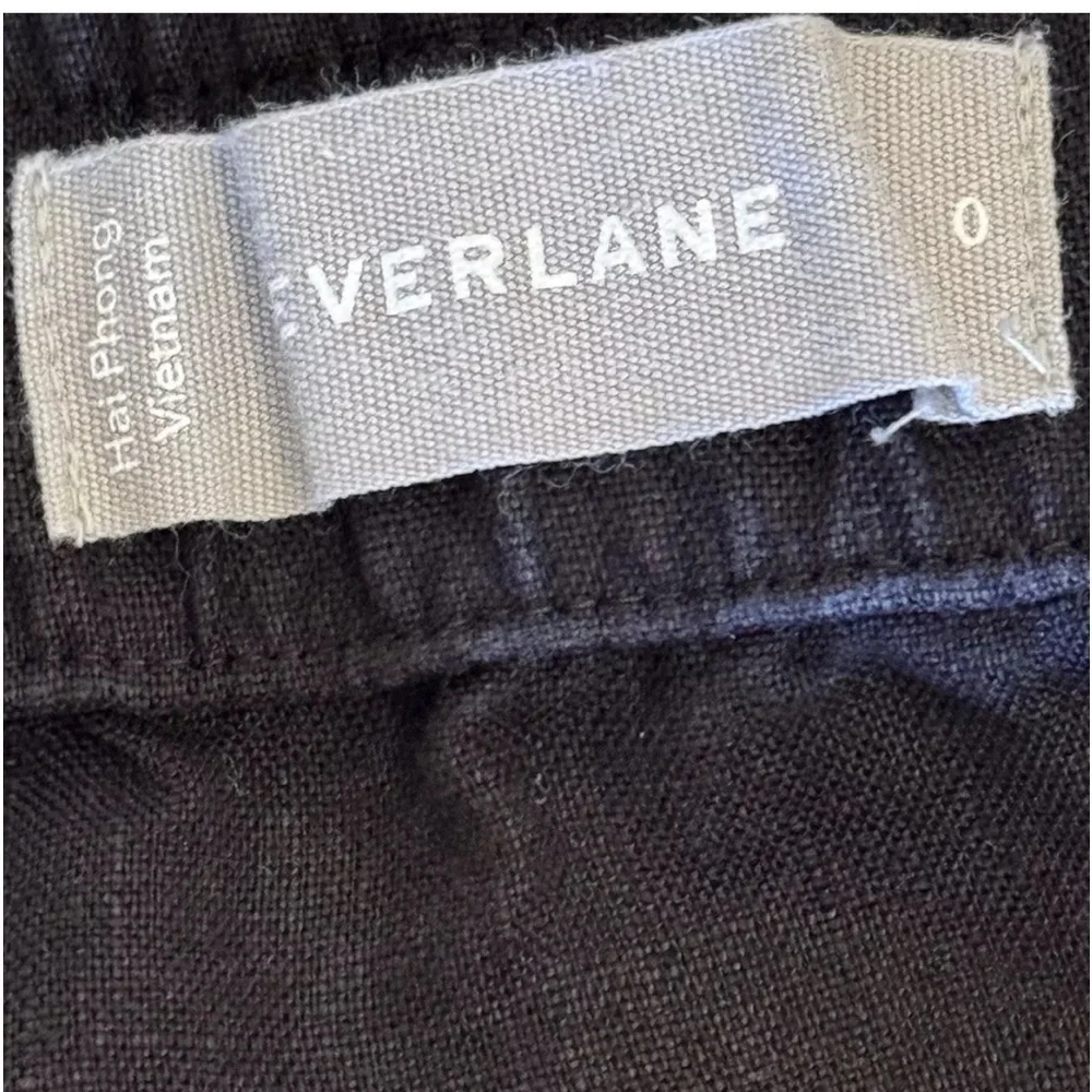 Everlane Jumpsuit Sz 0 Black Linen Tie Waist Crop Length Resort Cruise Vacation